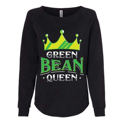 Green Bean Queen Artwork Vegan Gift Womens California Wash Sweatshirt