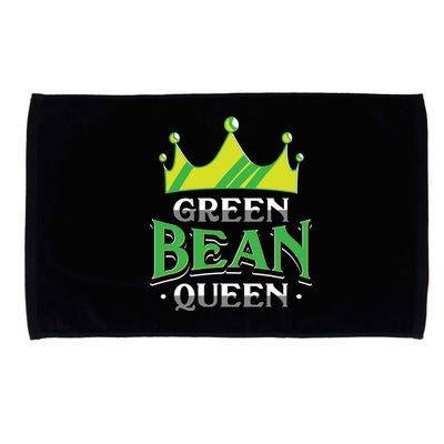 Green Bean Queen Artwork Vegan Gift Microfiber Hand Towel