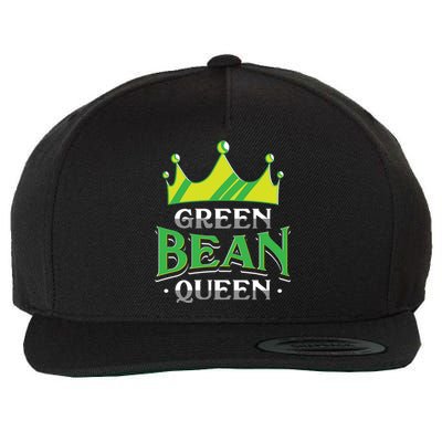 Green Bean Queen Artwork Vegan Gift Wool Snapback Cap