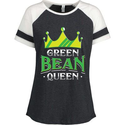 Green Bean Queen Artwork Vegan Gift Enza Ladies Jersey Colorblock Tee