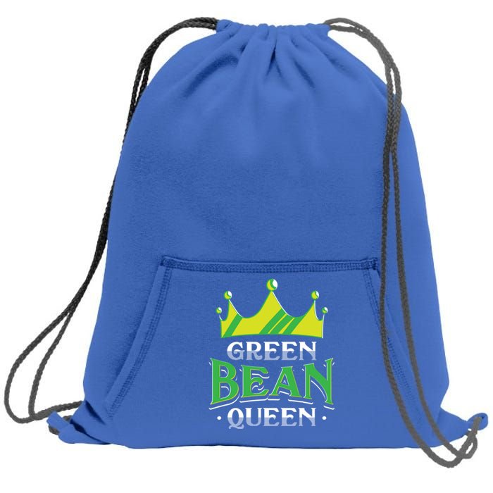 Green Bean Queen Artwork Vegan Gift Sweatshirt Cinch Pack Bag