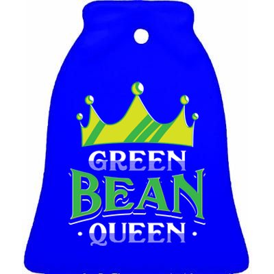 Green Bean Queen Artwork Vegan Gift Ceramic Bell Ornament