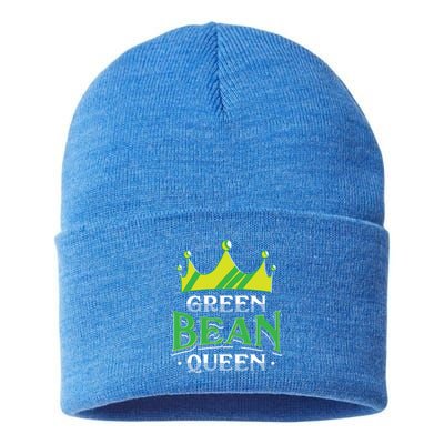 Green Bean Queen Artwork Vegan Gift Sustainable Knit Beanie