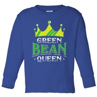 Green Bean Queen Artwork Vegan Gift Toddler Long Sleeve Shirt