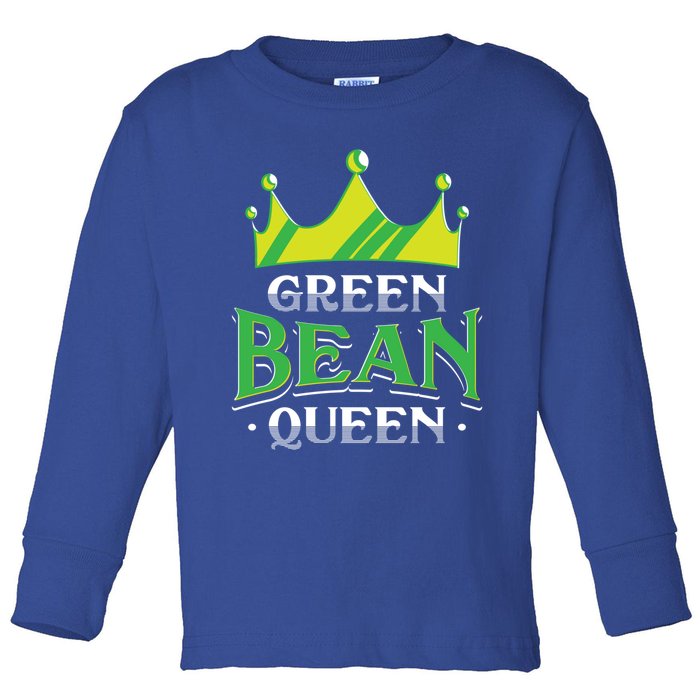 Green Bean Queen Artwork Vegan Gift Toddler Long Sleeve Shirt