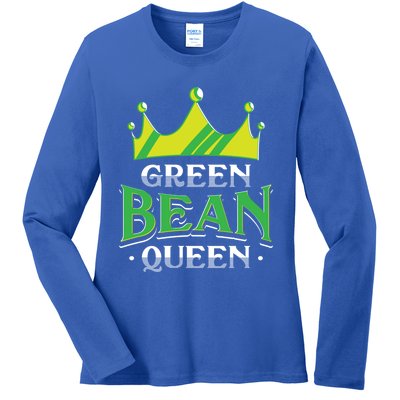 Green Bean Queen Artwork Vegan Gift Ladies Long Sleeve Shirt