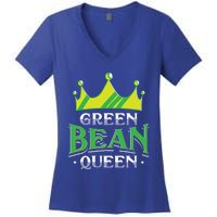 Green Bean Queen Artwork Vegan Gift Women's V-Neck T-Shirt