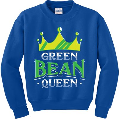 Green Bean Queen Artwork Vegan Gift Kids Sweatshirt