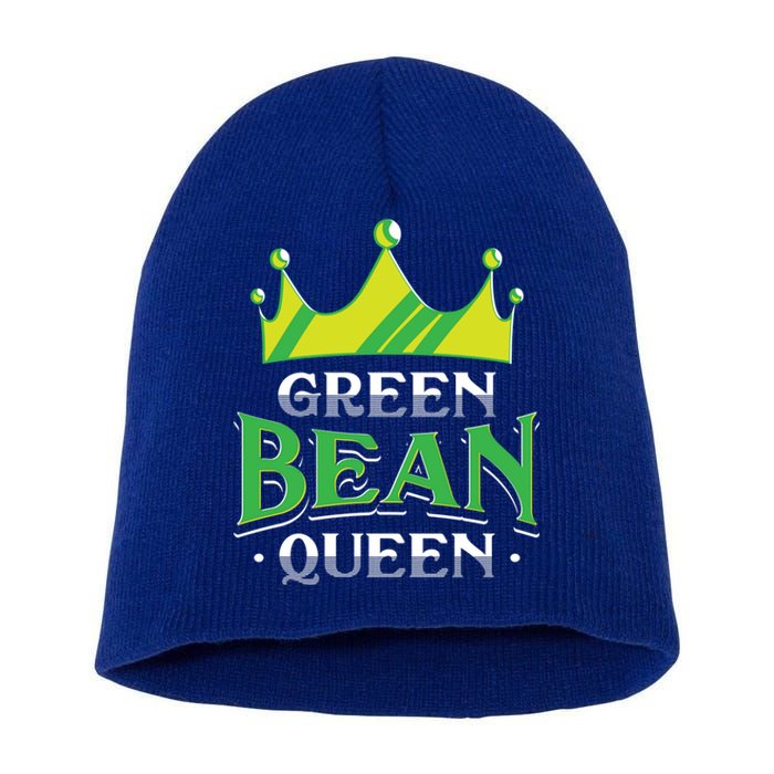 Green Bean Queen Artwork Vegan Gift Short Acrylic Beanie