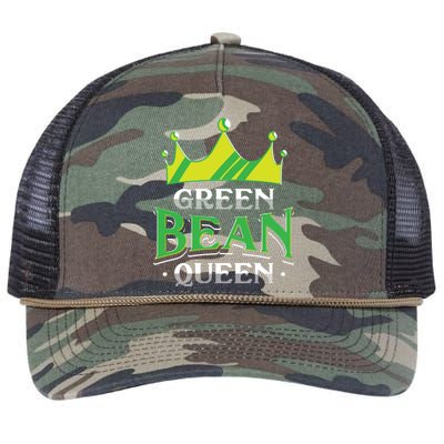 Green Bean Queen Artwork Vegan Gift Retro Rope Trucker Hat Cap