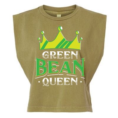 Green Bean Queen Artwork Vegan Gift Garment-Dyed Women's Muscle Tee