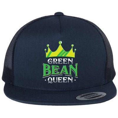 Green Bean Queen Artwork Vegan Gift Flat Bill Trucker Hat