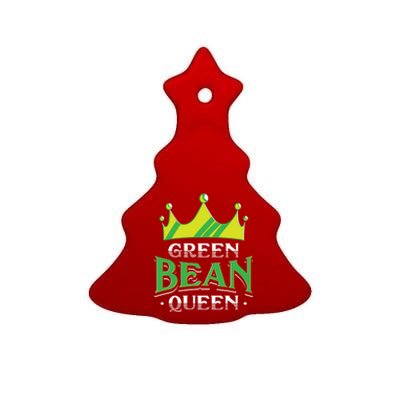 Green Bean Queen Artwork Vegan Gift Ceramic Tree Ornament