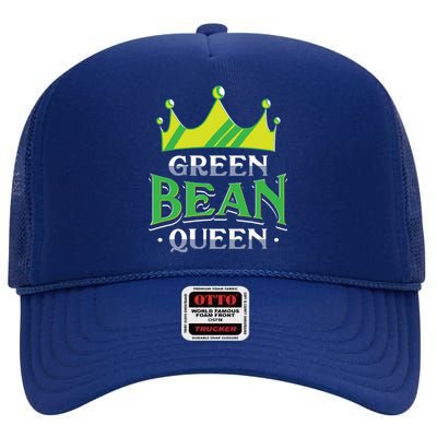 Green Bean Queen Artwork Vegan Gift High Crown Mesh Back Trucker Hat