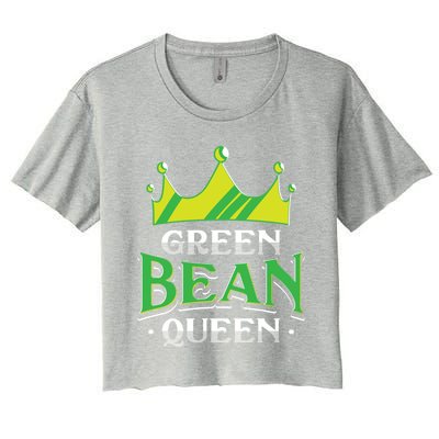 Green Bean Queen Artwork Vegan Gift Women's Crop Top Tee