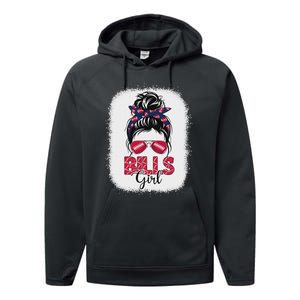 Girl B.I.L.L.S Retro Messy Bun Fan Team Performance Fleece Hoodie