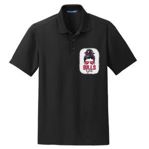 Girl B.I.L.L.S Retro Messy Bun Fan Team Dry Zone Grid Polo