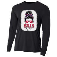 Girl B.I.L.L.S Retro Messy Bun Fan Team Cooling Performance Long Sleeve Crew