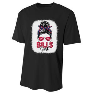 Girl B.I.L.L.S Retro Messy Bun Fan Team Performance Sprint T-Shirt