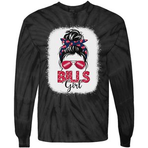 Girl B.I.L.L.S Retro Messy Bun Fan Team Tie-Dye Long Sleeve Shirt