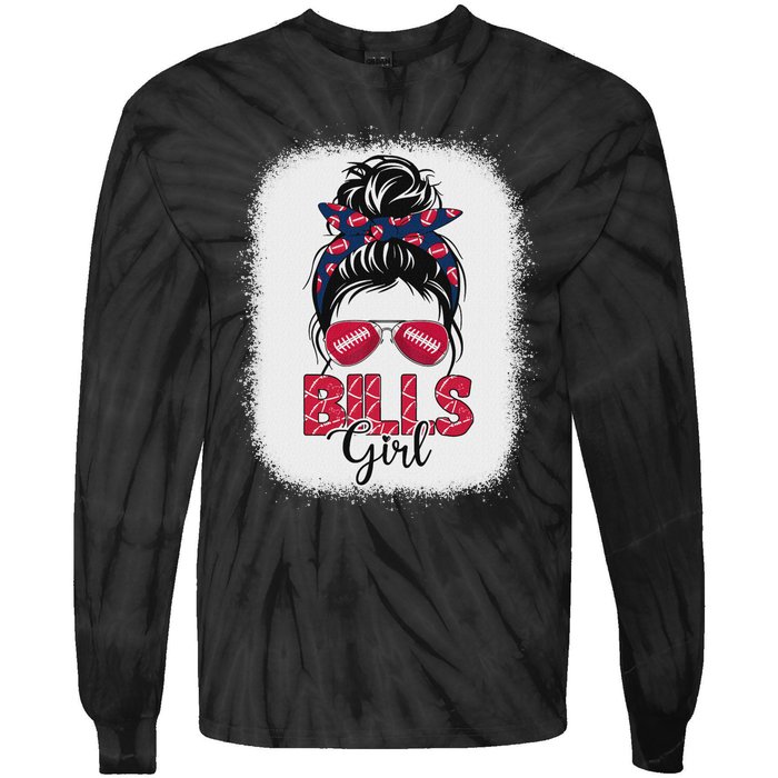 Girl B.I.L.L.S Retro Messy Bun Fan Team Tie-Dye Long Sleeve Shirt