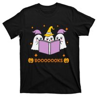 Ghost Book Reading Halloween Teacher Books Lover T-Shirt