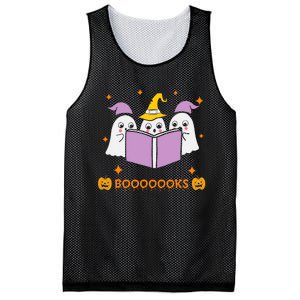 Ghost Book Reading Halloween Teacher Books Lover Mesh Reversible Basketball Jersey Tank