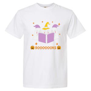 Ghost Book Reading Halloween Teacher Books Lover Garment-Dyed Heavyweight T-Shirt