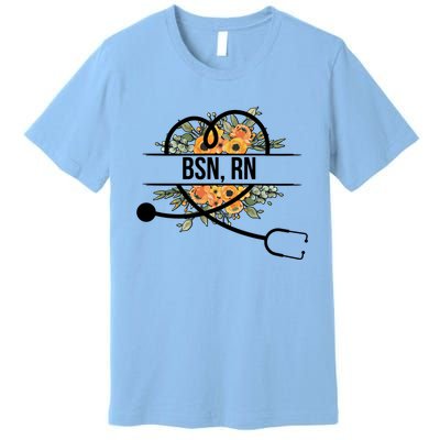 Graduate Bsn Rn Graduation Bsn Registered Nurse Flowers Gift Premium T-Shirt