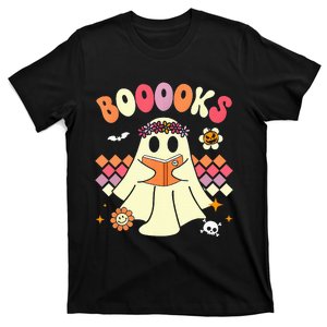 Ghost Book Reading Halloween Costume Teacher Books Lover T-Shirt