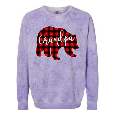 Grandpa Bear Red Plaid Matching Family Christmas Eve Buffalo Cute Gift Colorblast Crewneck Sweatshirt