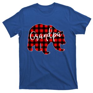 Grandpa Bear Red Plaid Matching Family Christmas Eve Buffalo Cute Gift T-Shirt