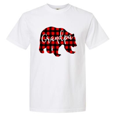 Grandpa Bear Red Plaid Matching Family Christmas Eve Buffalo Cute Gift Garment-Dyed Heavyweight T-Shirt