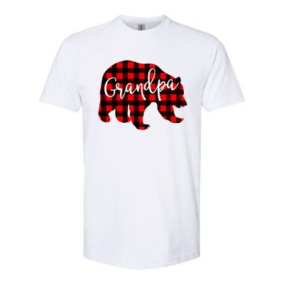 Grandpa Bear Red Plaid Matching Family Christmas Eve Buffalo Cute Gift Softstyle® CVC T-Shirt