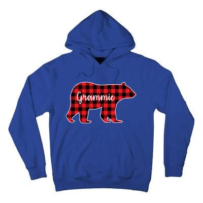 Grammie Bear Red Plaid Family Matching Christmas Pajama Gift Tall Hoodie