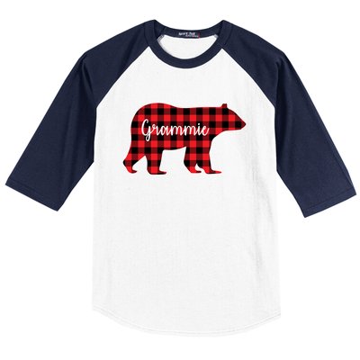 Grammie Bear Red Plaid Family Matching Christmas Pajama Gift Baseball Sleeve Shirt