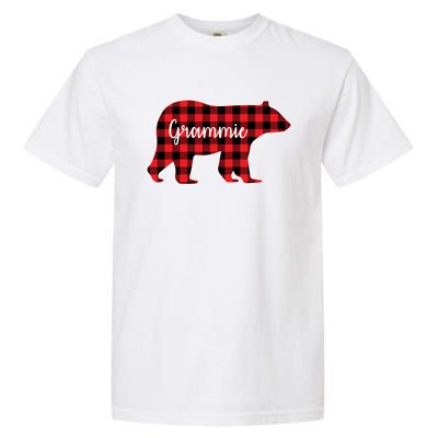 Grammie Bear Red Plaid Family Matching Christmas Pajama Gift Garment-Dyed Heavyweight T-Shirt