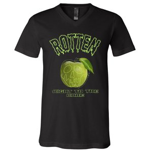 Green Brat Rotten Apple V-Neck T-Shirt