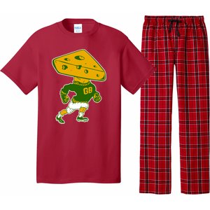 Green Bay Retro Mascot Cheese Head Man Pajama Set