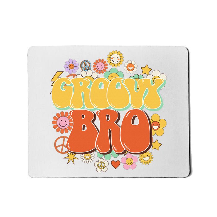 Groovy Bro, Retro Vintage Flower Groovy Brother Mousepad