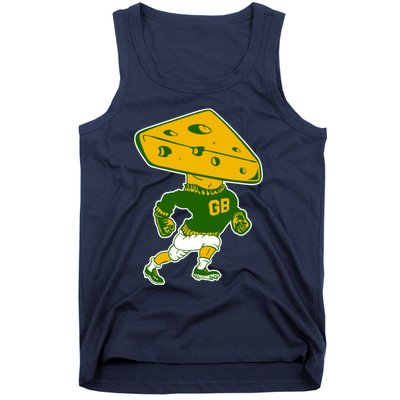 Green Bay Retro Mascot Cheese Head Man Tank Top