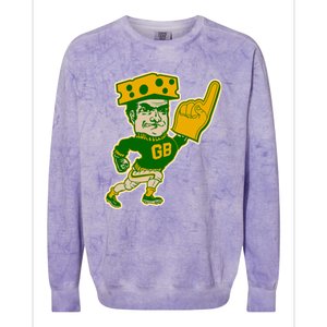 Green Bay Retro Style Packers Fan Go Pack Colorblast Crewneck Sweatshirt