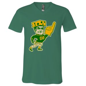 Green Bay Retro Style Packers Fan Go Pack V-Neck T-Shirt