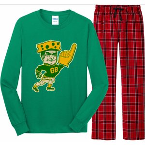 Green Bay Retro Style Packers Fan Go Pack Long Sleeve Pajama Set