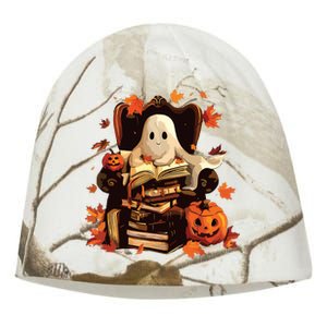 Ghost Book Reading Halloween Books Lover Teacher Kati - Camo Knit Beanie