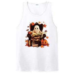 Ghost Book Reading Halloween Books Lover Teacher PosiCharge Competitor Tank