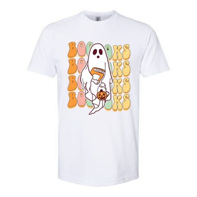 Ghost Book Reading Halloween Costume Teacher Books Lover Softstyle® CVC T-Shirt