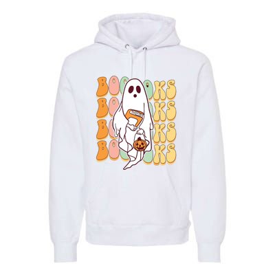 Ghost Book Reading Halloween Costume Teacher Books Lover Premium Hoodie