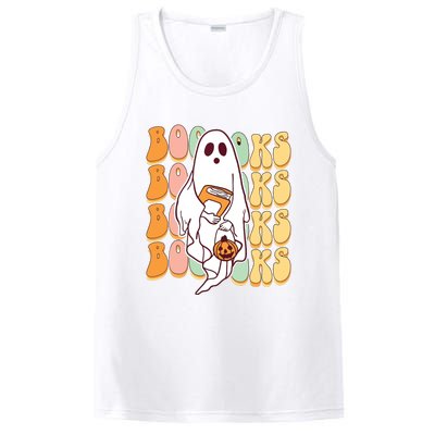 Ghost Book Reading Halloween Costume Teacher Books Lover PosiCharge Competitor Tank