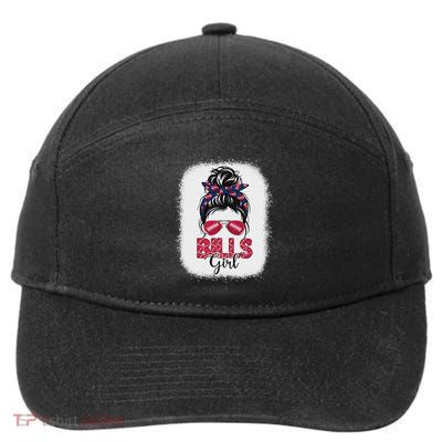 Girl Bill Retro Messy Bun Fan Team 7-Panel Snapback Hat